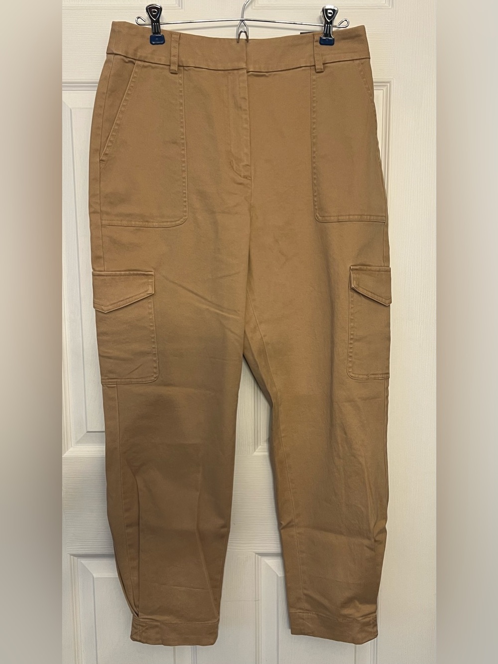 Express Ankle High Rise Cargo Pants in Khaki